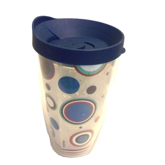 Fiesta Ware Tumbler Double Walled Blue Lid 16 oz. Made in USA by Tervis - Picture 3 of 6